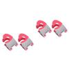 MAGICLULU 4pcs Stainless Steel Spoon Rest Clip - Pot Holder -scald Rubber Kitchen Gadget for Spatulas and Utensils Compact Red Design view 1