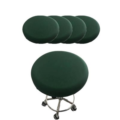 KaDdu 4-Pack Printed Round Bar Stool Cushion Covers, Anti-Slip Bar Stool Seat Covers with Elastic Strap 9-13in Emerald