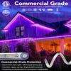 WYZworks 576LEDs 50ft LED Outside Rope Lights, Outdoor ETL Certified Waterproof Permanent 360 Degree Light Emitting, Flexible Tube, Connectable, Christmas Palm Tree Exterior Landscape, Purple view 3