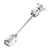 SEELLODGE Silverware Flatware Cutlery Set, 1/4/6/8 Pieces Stainless Steel Spoons Creative Cute Cartoon Dessert Spoon Household Bear Coffee Spoon (Color : Silver, Size : 1Pcs) view 1