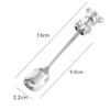 SEELLODGE Silverware Flatware Cutlery Set, 1/4/6/8 Pieces Stainless Steel Spoons Creative Cute Cartoon Dessert Spoon Household Bear Coffee Spoon (Color : Silver, Size : 1Pcs) view 2