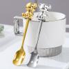 SEELLODGE Silverware Flatware Cutlery Set, 1/4/6/8 Pieces Stainless Steel Spoons Creative Cute Cartoon Dessert Spoon Household Bear Coffee Spoon (Color : Silver, Size : 1Pcs) view 3