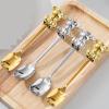 SEELLODGE Silverware Flatware Cutlery Set, 1/4/6/8 Pieces Stainless Steel Spoons Creative Cute Cartoon Dessert Spoon Household Bear Coffee Spoon (Color : Silver, Size : 1Pcs) view 4