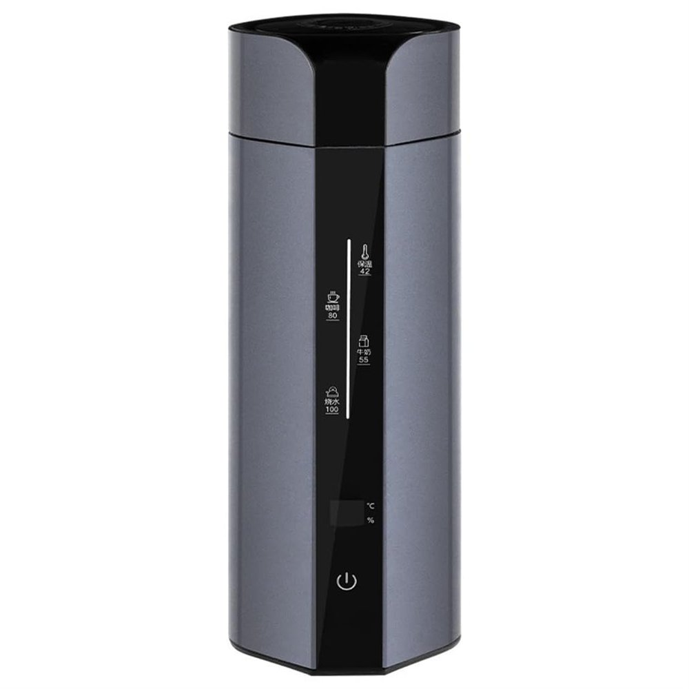 DAUTAI 350 ML Portable Travel Electric Kettle, Personal Hot Water Boiler 304 Stainless Steel, Four-Speed Temperature Control, Electric Water Kettle,Gray