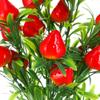 Amosfun Artificial Strawberry Branch Decor 15 Pcs Faux Strawberry Stems with PVC for Home Kitchen Wedding Party Decoration 10.62X8.26X1.77 Inches Each view 2
