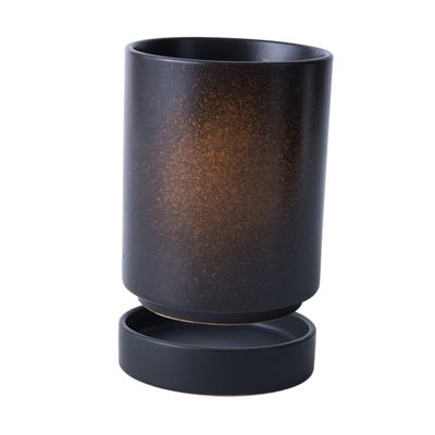 Ciieeo Ceramic Chopsticks Holder with Drain Kitchen Utensil Organizer for Spoons and Forks Stylish Black Design for Home and Restaurant Use Housewarming