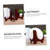 Ciieeo 2pcs Dark Red Wooden Photo Frame Holder Retro Plate Bracket for Desktop Display Modern Minimalist Design for Photos Books and Decorative Plates for Home view 3