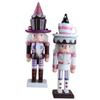 Cabilock 2pcs Walnut Soldier Puppet Nutcracker Ornament Classic Xmas Wood Puppet Random Color view 1