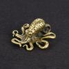 Amosfun Brass Octopus Figurine Vintage Style Desktop Decor for Home Office and Stable Small Ornament Unique Nautical Ocean view 3