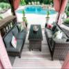SAFAVIEH Washable Rug Outdoor Courtyard Collection - 6'7" Square, Ivory & Soft Pink, Non-Shedding & Easy Cleaning, Ideal for Patio, Backyard, Mudroom (CY8062-56212) view 2