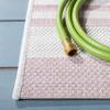 SAFAVIEH Washable Rug Outdoor Courtyard Collection - 6'7" Square, Ivory & Soft Pink, Non-Shedding & Easy Cleaning, Ideal for Patio, Backyard, Mudroom (CY8062-56212) view 3