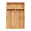 BEKVEM Bamboo Silverware Organizer, Kitchen Drawer Organizer, Utensil Holder, Cutlery Tray & Spoon Flatware Storage with Grooved Drawer Dividers (5 Slots, Natural) view 1