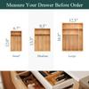 BEKVEM Bamboo Silverware Organizer, Kitchen Drawer Organizer, Utensil Holder, Cutlery Tray & Spoon Flatware Storage with Grooved Drawer Dividers (5 Slots, Natural) view 2