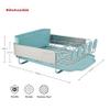 KitchenAid Compact Space Saving Rust Resistant Dish Rack with Removable Flatware Caddy and Angled Self Draining Drainboard, 12.63 x 15.87 x 5.54 Inch, Mineral Water view 2