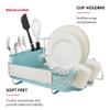 KitchenAid Compact Space Saving Rust Resistant Dish Rack with Removable Flatware Caddy and Angled Self Draining Drainboard, 12.63 x 15.87 x 5.54 Inch, Mineral Water view 3