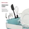 KitchenAid Compact Space Saving Rust Resistant Dish Rack with Removable Flatware Caddy and Angled Self Draining Drainboard, 12.63 x 15.87 x 5.54 Inch, Mineral Water view 4
