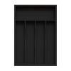 BEKVEM Bamboo Silverware Organizer, Kitchen Drawer Organizer, Utensil Holder, Cutlery Tray & Spoon Flatware Storage with Grooved Drawer Dividers (5 Slots, Black) view 1