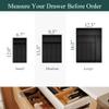 BEKVEM Bamboo Silverware Organizer, Kitchen Drawer Organizer, Utensil Holder, Cutlery Tray & Spoon Flatware Storage with Grooved Drawer Dividers (5 Slots, Black) view 2