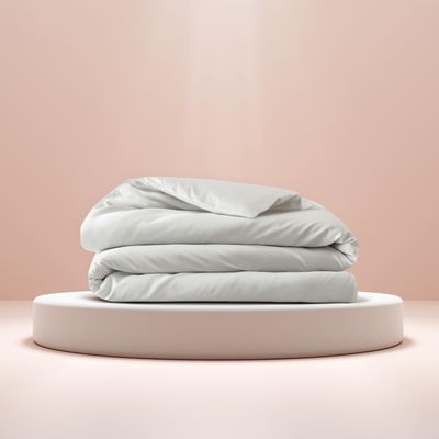 Baloo 60"x80" Cotton Duvet Cover for 15lb/20lb Weighted Blanket White Weighted Blanket Cover with 8 Ties Soft Premium  Breathable 100% Cotton & Removable Zipper Closure Duvet Cover Full/Queen Size