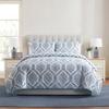 VCNY Home - King Quilt Set, Pinsonic Bedding with Matching Pillow Shams, Dorm Room Essentials, Super Soft Home Decor (Sea Damask Blue, 3-Piece) view 1