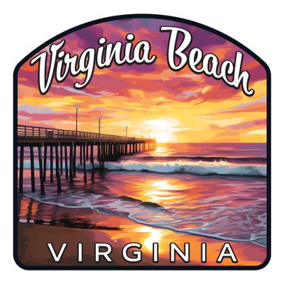 Virginia Beach Viginia Design A Souvenir Die Cut Decorative Flat Magnet 2-Inch