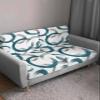 Geometric Teal Stretch Couch Sofa Cushion Covers,Sectional/Individual/L/T Shape Sofa Couch Slipcover Furniture Slip Cover with Elastic Bottom,Modern Abstract Painting Circles Gray L Size 1-PC view 3