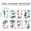 CRASPIRE 16 Sheets Sea Animal Wall Stickers Seahorse Turtle Octopus Whale Conch Coral Stickers Fish Window Stickers PVC Waterproof Self Adhesive Wall Decals Removable for Window Decor Clings view 2