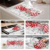 Valentine's Day Dish Drying Mat for Kitchen Counter, Absorbent Reversible Dish Drainer Rack Mats for Coffee Bar Mats 16''x18'' 1 PCS Valentines Love Leaves Buffalo Plaid view 4