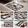 Valentine's Day Dish Drying Mat for Kitchen Counter, Absorbent Reversible Dish Drainer Rack Mats for Coffee Bar Mats 16''x18'' 1 PCS Black Stripes Leopard Plaid Hearts view 4