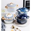 Pasta Bowls Large Salad Bowls Ceramic Salad Bowl With Cover Household Bowl Bowl Creative Rice Bowl Soup Bowl Bubble Bowl Dessert Bowl for Fruits,Salads and Vegetables (Color : G) view 4