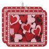 Valentine's Day Dish Drying Mat for Kitchen Counter, Absorbent Reversible Dish Drainer Rack Mats for Coffee Bar Mats 18''x24'' 2 PCS Valentine Red Love Romantic Heart view 1