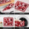 Valentine's Day Dish Drying Mat for Kitchen Counter, Absorbent Reversible Dish Drainer Rack Mats for Coffee Bar Mats 18''x24'' 2 PCS Valentine Red Love Romantic Heart view 4