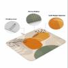 Valentine's Day Dish Drying Mat for Kitchen Counter, Absorbent Reversible Dish Drainer Rack Mats for Coffee Bar Mats 16''x18'' 1 PCS Abstract Geometric Leaves Love view 2