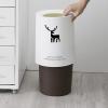 kliky Nordic Round Clamshell Trash can Home Living Room Bedroom Kitchen Bathroom Fawn with lid Paper Basket view 4