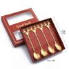 Spoons 4pcs Coffee Spoon Convenient Stirring Spoon Lightweight Stainless Steel Cake Dessert Fruit ice Cream Spoon (Color : Gold, Size : A) view 2