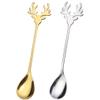 Spoons 4pcs Coffee Spoon Convenient Stirring Spoon Lightweight Stainless Steel Cake Dessert Fruit ice Cream Spoon (Color : Gold, Size : A) view 4