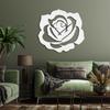 SIGNLEADER Metal Wall Clock Wall Art Decor, Rose Blossom Wall Sculpture Clock Silent Battery Operated Hangings Home Decoration for Living Room, Bedroom, Kitchen, Bathroom - 36" White view 1