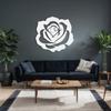 SIGNLEADER Metal Wall Clock Wall Art Decor, Rose Blossom Wall Sculpture Clock Silent Battery Operated Hangings Home Decoration for Living Room, Bedroom, Kitchen, Bathroom - 36" White view 2