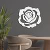 SIGNLEADER Metal Wall Clock Wall Art Decor, Rose Blossom Wall Sculpture Clock Silent Battery Operated Hangings Home Decoration for Living Room, Bedroom, Kitchen, Bathroom - 36" White view 3