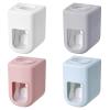 HyKab Tube Squeezing Aids Automatic Toothpaste Dispenser Bathroom Self-Adhesive Dustproof Toothbrush Holder Rack Wall Mounted Toothpaste Squeezer for Home (Color : OneColor) view 2
