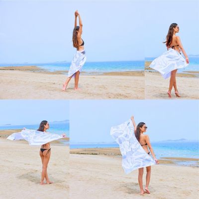 CARESSWRAP Oceanic Wonders Microfiber Beach Towels Quick Dry Towel,Travel Beach Towel for Swimming Pool, for Kids Adult,63 x 31, with A Unique Design,Includes Bag. (Lavander)