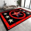 2x3 Area Rugs Vintage Black and Red Star Small Entryway Mats, Red Stars Laundry Room Rug Non Slip Rugged Throw Rugs for Front Door Bedroom Bedside view 1
