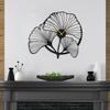 SIGNLEADER Metal Wall Clock Wall Art Decor, Artistic Ginkgo Leaf Wall Sculpture Clock Silent Battery Operated Hangings Home Decoration for Living Room, Bedroom, Kitchen, Bathroom - 30" Black view 3