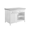 Ergode,"Silvia Kitchen Island: Versatile Storage, Workspace, and Dining Area | Timeless Design with Full-Extension Drawers and Spacious Cabinet | Stainless Steel Top view 2