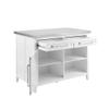 Ergode,"Silvia Kitchen Island: Versatile Storage, Workspace, and Dining Area | Timeless Design with Full-Extension Drawers and Spacious Cabinet | Stainless Steel Top view 3