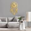 SIGNLEADER Metal Wall Clock Wall Art Decor, Bohemian Dreamcatcher Wall Sculpture Clock Silent Battery Operated Hangings Home Decoration for Living Room, Bedroom, Kitchen, Bathroom - 24" Gold view 1