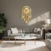SIGNLEADER Metal Wall Clock Wall Art Decor, Bohemian Dreamcatcher Wall Sculpture Clock Silent Battery Operated Hangings Home Decoration for Living Room, Bedroom, Kitchen, Bathroom - 24" Gold view 2
