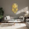 SIGNLEADER Metal Wall Clock Wall Art Decor, Bohemian Dreamcatcher Wall Sculpture Clock Silent Battery Operated Hangings Home Decoration for Living Room, Bedroom, Kitchen, Bathroom - 24" Gold view 3