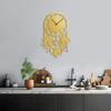 SIGNLEADER Metal Wall Clock Wall Art Decor, Bohemian Dreamcatcher Wall Sculpture Clock Silent Battery Operated Hangings Home Decoration for Living Room, Bedroom, Kitchen, Bathroom - 24" Gold view 4