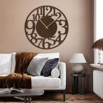 SIGNLEADER Metal Wall Clock Wall Art Decor, Cut-Out Numbers Wall Sculpture Clock Silent Battery Operated Hangings Home Decoration for Living Room, Bedroom, Kitchen, Bathroom - 30" Bronze